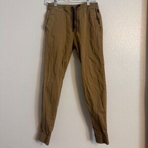 Hollister Advanced Stretch‎ Jogger Pants Tan Khaki Elastic Waist Men's Size XST